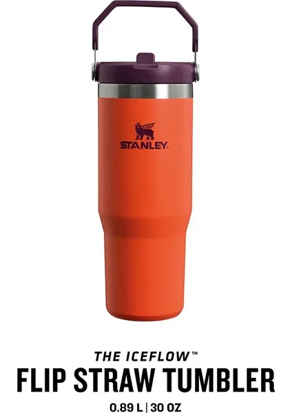 Stanley The Iceflow Flip Straw 0.89 lt Pipetli Termos Bardak Turuncu