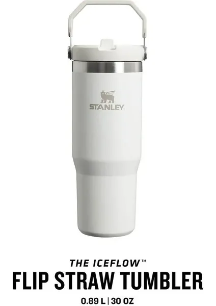 Stanley The Iceflow Flip Straw 0.89 lt Pipetli Termos Bardak Beyaz