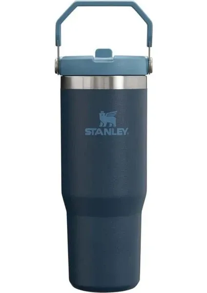 Stanley The Iceflow Flip Straw 0.89 lt Pipetli Termos Bardak Koyu Mavi