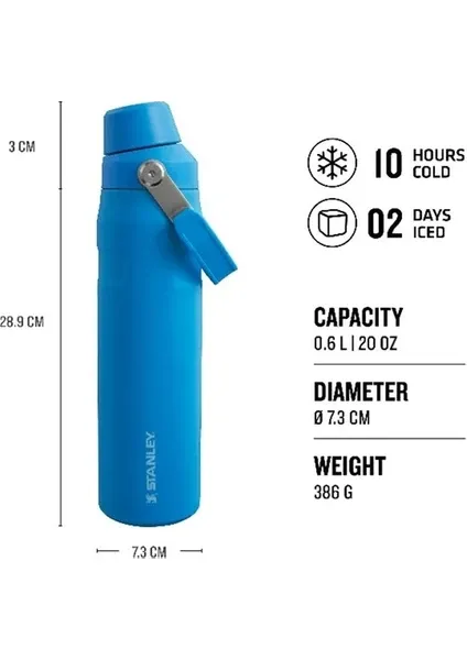 Stanley The Aerolight Iceflow Soğuk Su Termosu 0,60 lt Mavi