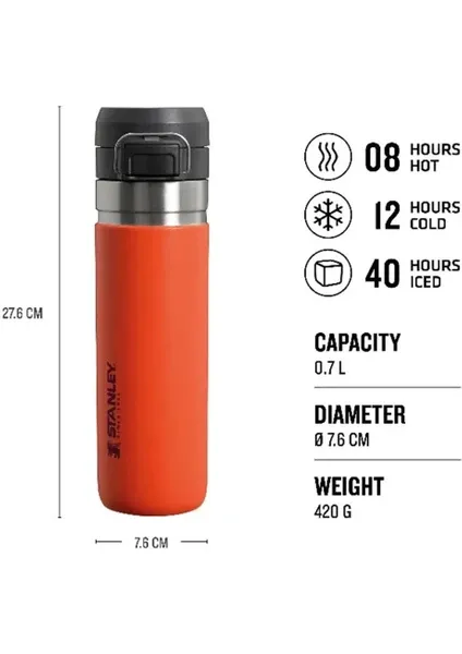 Stanley The Quick Flip Çelik Termos 0,7 lt Turuncu