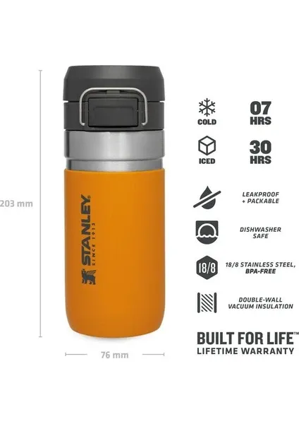 Stanley The Quick Flip Çelik Termos 0,47 lt Safran