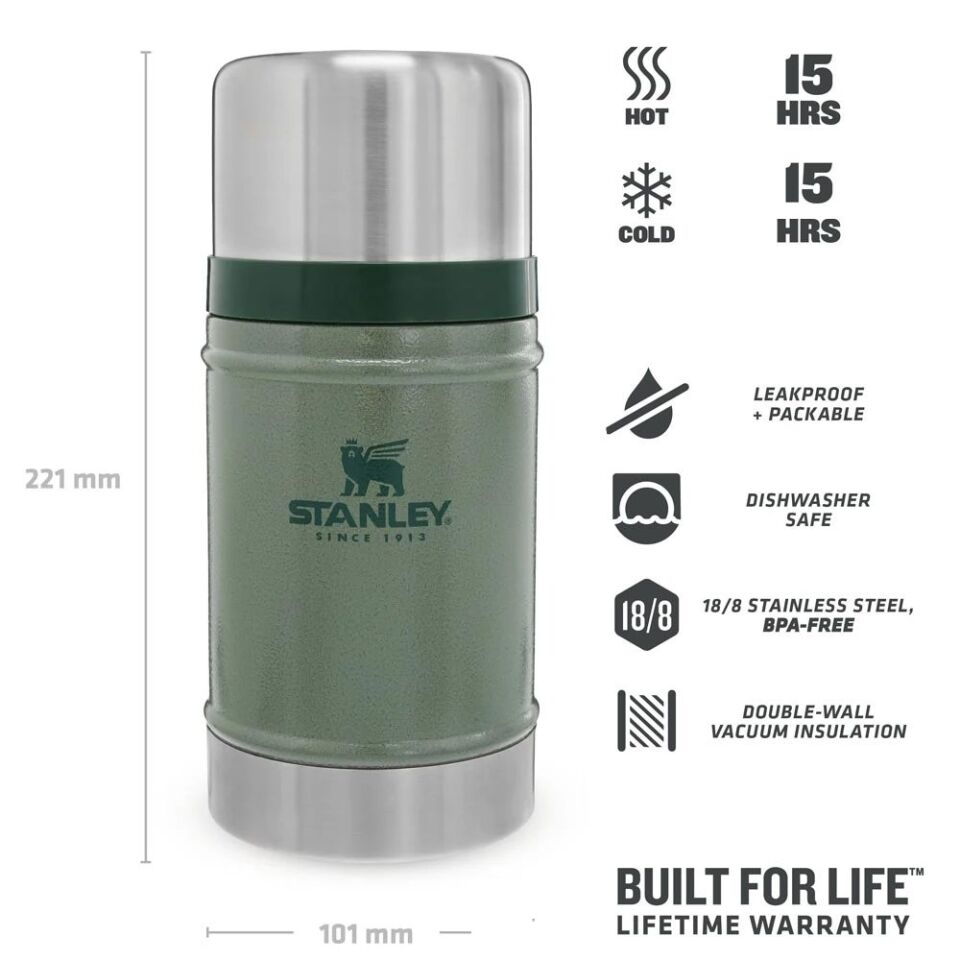 Stanley Legendary Klasik Vakumlu Paslanmaz Çelik Yemek Termosu 0,7 lt Yeşil