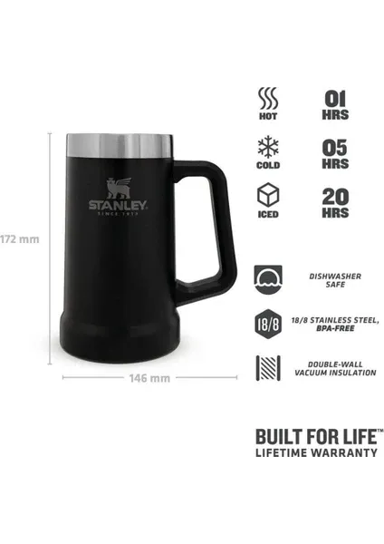 Stanley Adventure Vakumlu Termos Bardak 0,7 lt Siyah