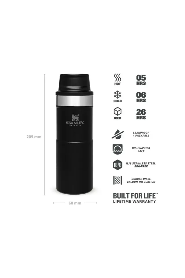 Stanley Klasik Trigger-Action Termos Bardak 0,35 lt Siyah