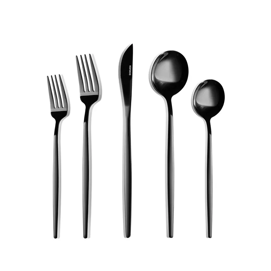 Karaca Orion Black 30 Parça 6 Kişilik Çatal Kaşık Bıçak Seti