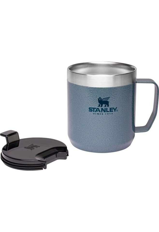 Klasik Paslanmaz Çelik Termos Kamp Bardak 0.35 LT Açık Mavi