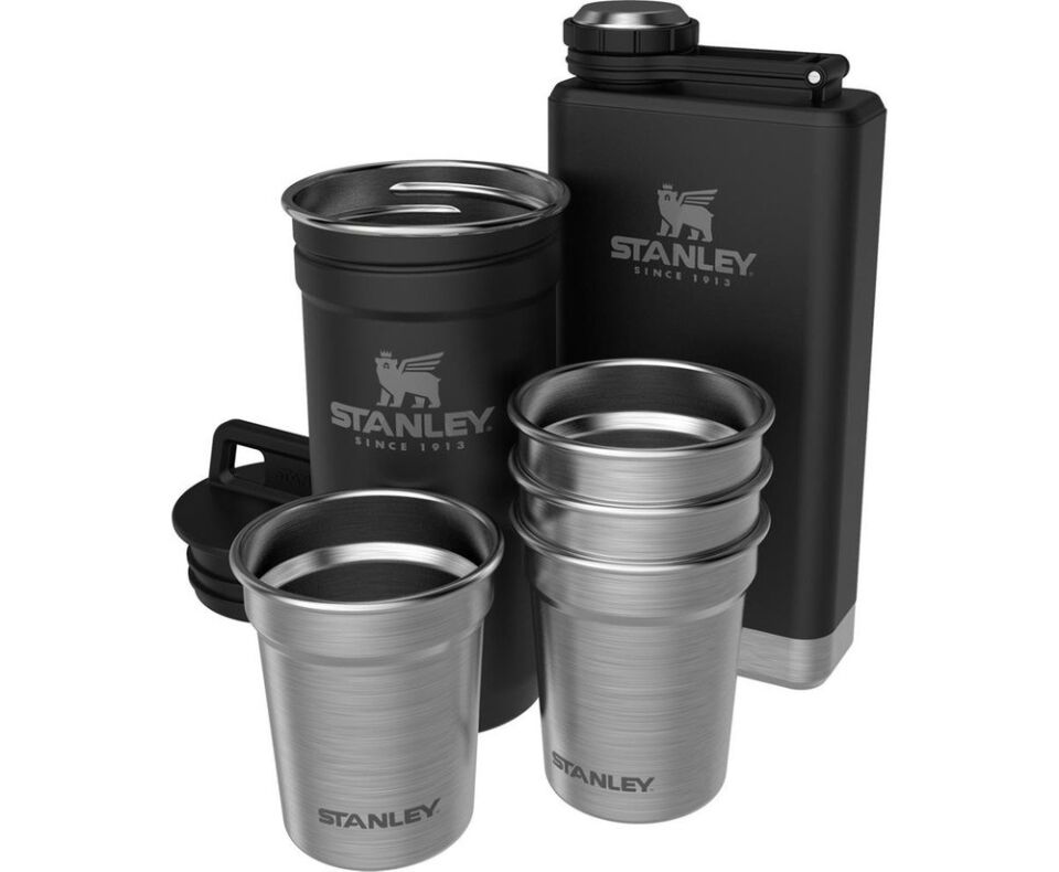 Adventure Çelik Shot Bardak ve Matara Set Siyah