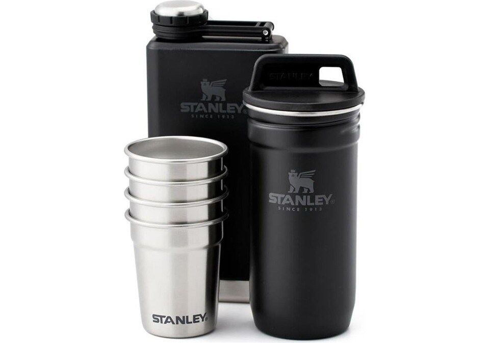 Adventure Çelik Shot Bardak ve Matara Set Siyah