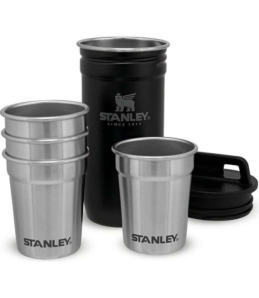 Adventure Çelik Shot Bardak ve Matara Set Siyah