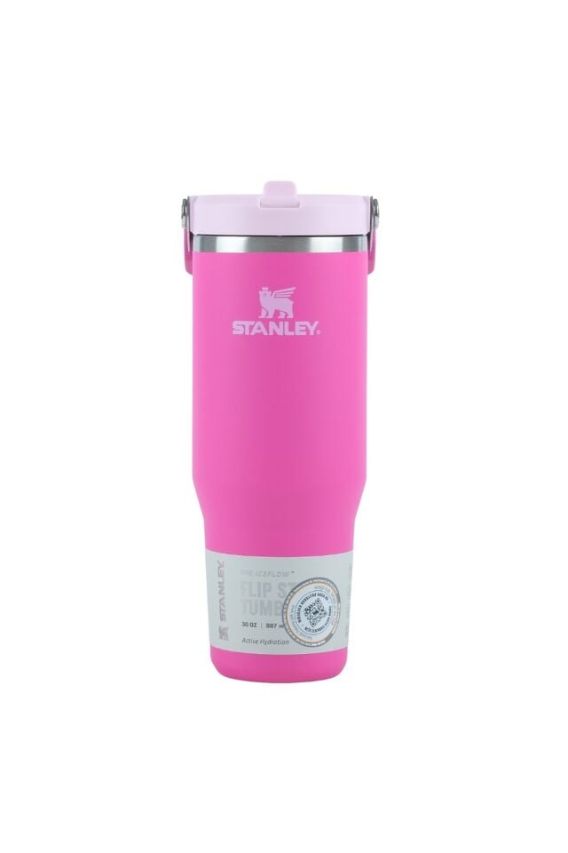 The IceFlow Flip Straw Pembe Termos 0,89lt Violet Blossom