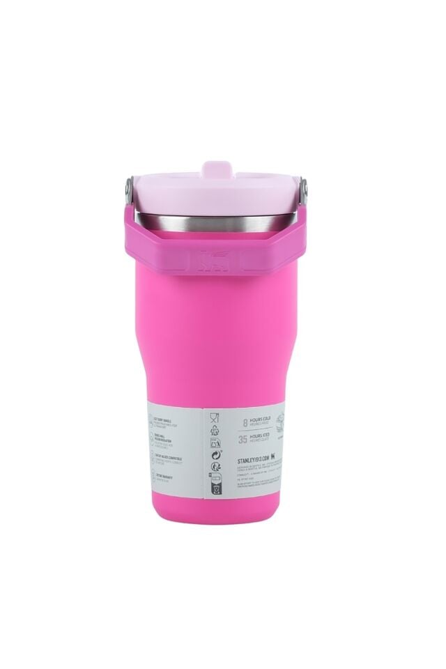 The IceFlow Flip Straw Pembe Termos 0,6lt Violet Blossom