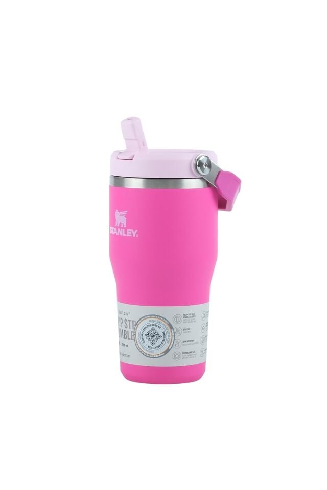 The IceFlow Flip Straw Pembe Termos 0,6lt Violet Blossom